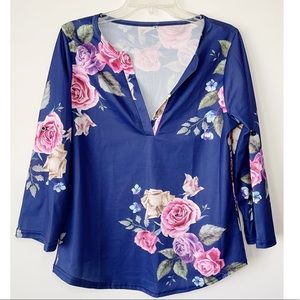 💠Floral V-neck top